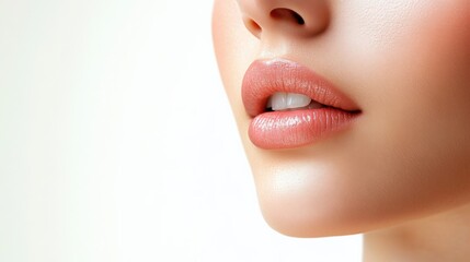 Obraz premium Close-Up of Soft Lips and Skin