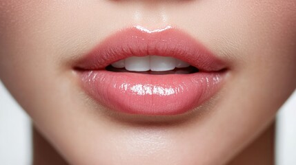 Close-Up of Glossy Lips