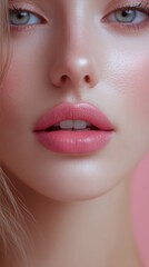 Fototapeta premium Close-Up of Beautiful Model with Soft Pink Lips