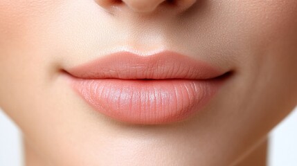 Fototapeta premium Close-up of Beautiful Lips with Natural Makeup