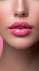 Obraz premium Close-Up of Beautiful Pink Lips