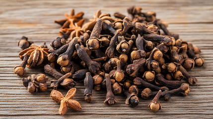 Obraz premium cloves spices isolated on a wooden table