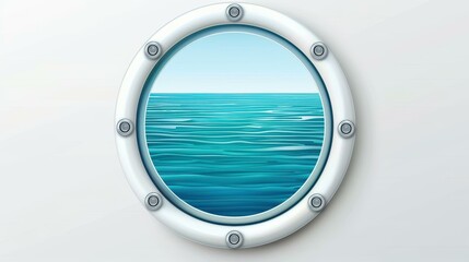Peek through the boats porthole and enjoy stunning views of the vast sea and distant horizon.