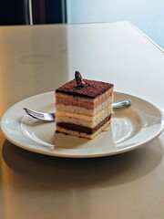 piece of almond layers cake