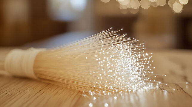 attenuator fiber isolated on a wooden table