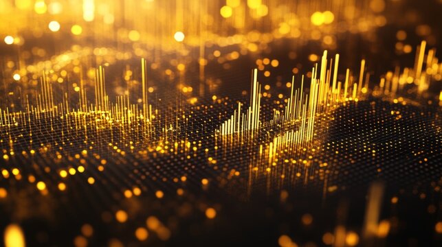 Vibrant Golden Data Visualization Background