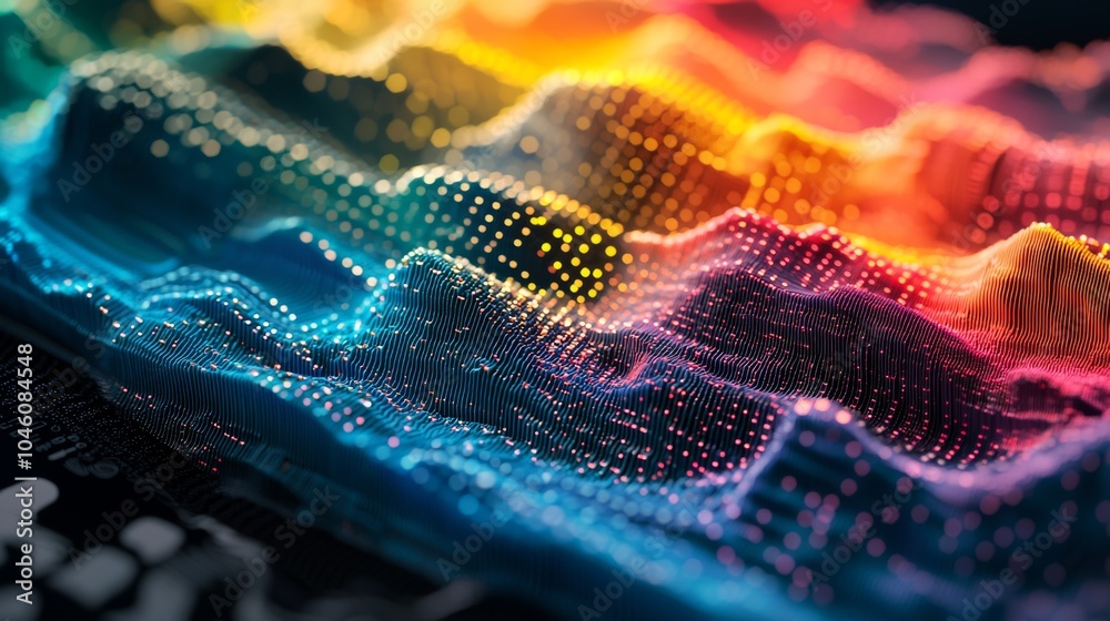 Poster vibrant abstract waveform visualization