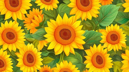 Fototapeta premium beautiful yellow sunflower background