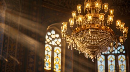 Obraz premium Ornate Chandelier in a Historical Building