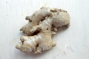 ginger root on white background