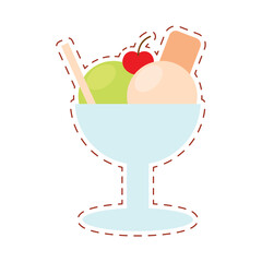 Ice cream sundae icon Vector