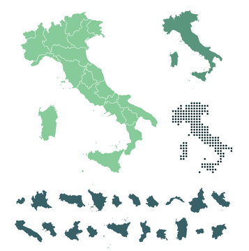 Set maps of Italian Republic