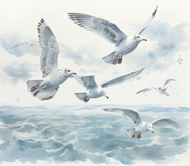 Fototapeta premium seagull in the sky