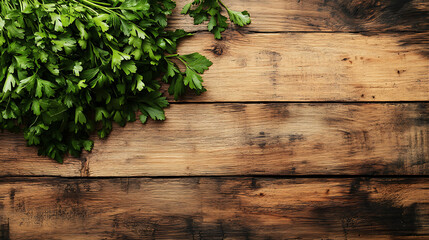 Fototapeta premium parsley isolated on a wooden table