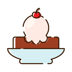 Ice cream sundae icon Vector