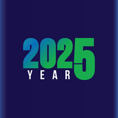 2025 year illustration with gradient color