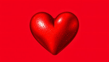 Red Heart isolated with white highlights, png