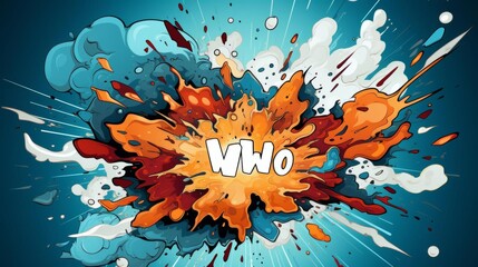 Naklejka premium A colorful explosion with the word VWO written in white