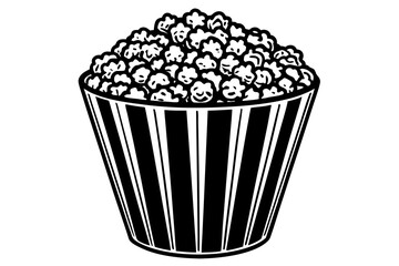  A bucket of popcorn on a white background