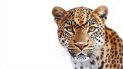 Naklejka premium A Stunning Portrait of a Leopard Capturing Its Fierce Majesty