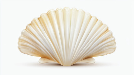 beautiful seashell with intricate ridges and smooth surface, isolated on light background, evoking sense of calm and tranquility