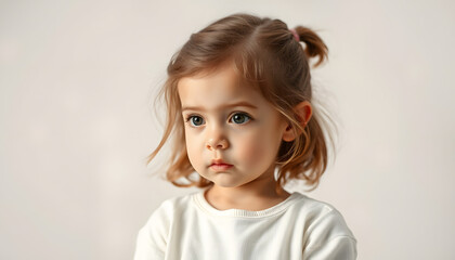 Naklejka premium child psychologist discusses drawing a little girl isolated with white highlights, png