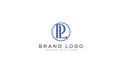 letter pl logo design vector template design for brand.