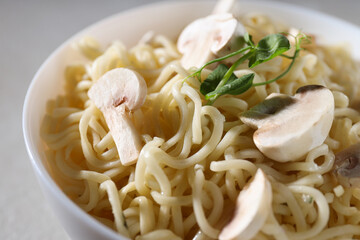 Concept of tasty fast food - instant noodles