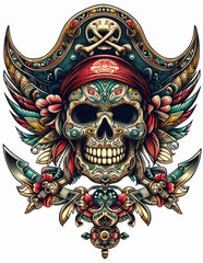 TRIBAL TATOO トライバル タトゥ 刺青 和柄 ドクロ 海賊 インディアン