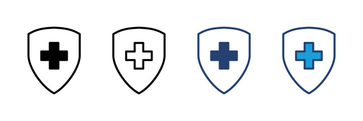Fototapeta premium Health insurance icon vector. Insurance health document icon
