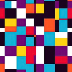 Abstract Geometric Pattern with Vibrant Colors and Squares