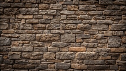 Obraz premium An old medieval stone wall featuring various shapes and sizes, showcasing its textured surface.