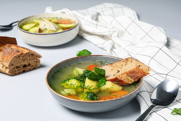 Vegetable soup, healthy nutrition and healthy lifestyle