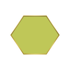 和風の六角形フレーム　緑