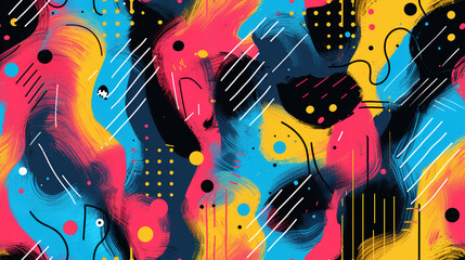Vibrant Abstract Art With Colorful Swirls and Dots
