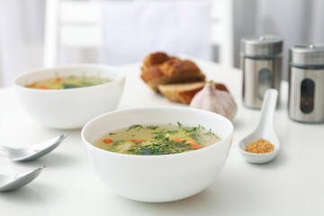 Vegetable soup, homemade healthy nutrition, healthy lifestyle