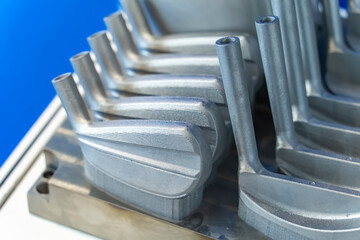 Obraz premium Metal golf club head products made by metal 3D printer. Modern additive technology.