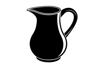 Pitcher of milk on a white background 