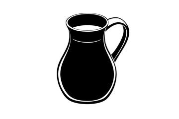 Pitcher of milk on a white background 