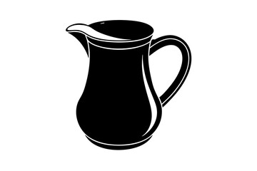 Pitcher of milk on a white background 