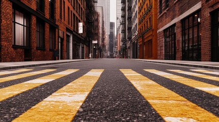 Obraz premium Urban Streets Mockup in Bustling City Environment