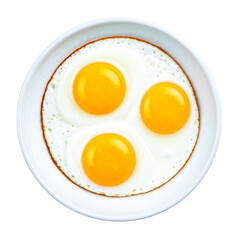 Fried egg with golden yolk on a white plate, ready for a healthy breakfast
