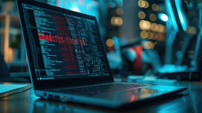 Laptop with Code on Screen