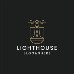 Lighthouse tower logo vector illustration design