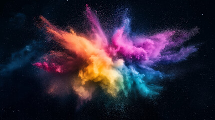 Obraz premium A vibrant splash of neon colors in rainbow hues