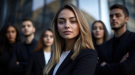 Obraz premium Professional Group Portrait in Urban Setting