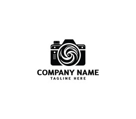 Vector camera logo design. Photography logo template. Abstract camera logo. Photography logotype