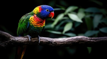 Colorful Parrot Perched on a Branch