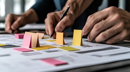 Fototapeta premium Collaborative Business Planning with Sticky Notes