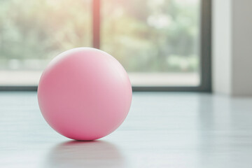 Pink Pilates Ball in Bright Indoor Setting
